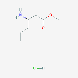 molecular formula C7H16ClNO2 B2755246 methyl (3S)-3-aminohexanoate hydrochloride CAS No. 2173637-82-4