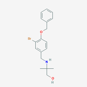 molecular formula C18H22BrNO2 B275525 2-{[4-(Benzyloxy)-3-bromobenzyl]amino}-2-methylpropan-1-ol 