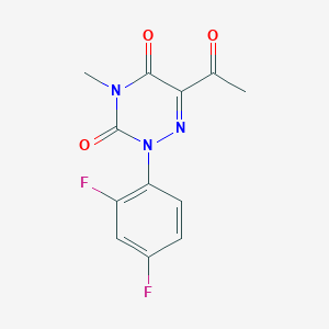 6-acetyl-2-(2,4-difluorophenyl)-4-methyl-1,2,4-triazine-3,5(2H,4H)-dione
