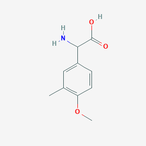 molecular formula C10H13NO3 B2755254 氨基(4-甲氧基-3-甲基苯基)乙酸 CAS No. 1024613-61-3