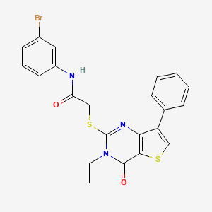 N-(3-bromophenyl)-2-[(3-ethyl-4-oxo-7-phenyl-3,4-dihydrothieno[3,2-d]pyrimidin-2-yl)thio]acetamide
