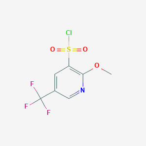 molecular formula C7H5ClF3NO3S B2755261 2-Methoxy-5-(trifluoromethyl)pyridine-3-sulfonyl chloride CAS No. 2287333-90-6