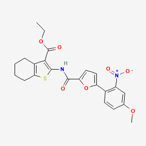 molecular formula C23H22N2O7S B2755267 Ethyl 2-(5-(4-methoxy-2-nitrophenyl)furan-2-carboxamido)-4,5,6,7-tetrahydrobenzo[b]thiophene-3-carboxylate CAS No. 887348-55-2