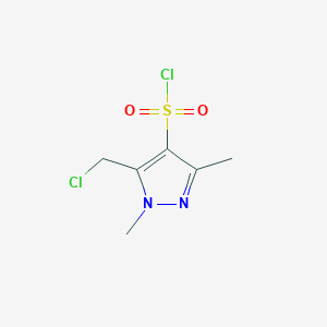 molecular formula C6H8Cl2N2O2S B2755279 5-(Chloromethyl)-1,3-dimethylpyrazole-4-sulfonyl chloride CAS No. 2167277-66-7