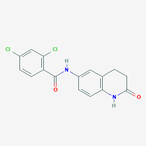 molecular formula C16H12Cl2N2O2 B2755280 2,4-二氯-N-(2-氧代-1,2,3,4-四氢喹啉-6-基)苯甲酰胺 CAS No. 922131-24-6