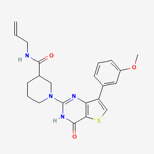 molecular formula C22H24N4O3S B2755290 N-allyl-1-(7-(3-methoxyphenyl)-4-oxo-3,4-dihydrothieno[3,2-d]pyrimidin-2-yl)piperidine-3-carboxamide CAS No. 1243035-62-2