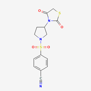 4-((3-(2,4-Dioxothiazolidin-3-yl)pyrrolidin-1-yl)sulfonyl)benzonitrile