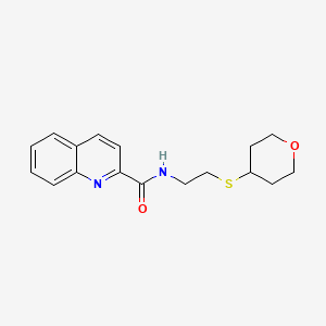 N-(2-((tetrahydro-2H-pyran-4-yl)thio)ethyl)quinoline-2-carboxamide