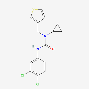 molecular formula C15H14Cl2N2OS B2755294 1-环丙基-3-(3,4-二氯苯基)-1-(噻吩-3-基甲基)脲 CAS No. 1235386-73-8