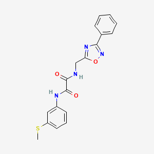 molecular formula C18H16N4O3S B2755296 N1-(3-(methylthio)phenyl)-N2-((3-phenyl-1,2,4-oxadiazol-5-yl)methyl)oxalamide CAS No. 1207007-15-5