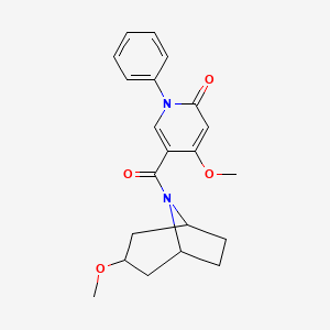 4-methoxy-5-((1R,5S)-3-methoxy-8-azabicyclo[3.2.1]octane-8-carbonyl)-1-phenylpyridin-2(1H)-one