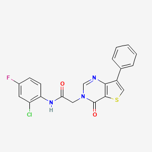 molecular formula C20H13ClFN3O2S B2755307 N-(2-氯-4-氟苯基)-2-(4-氧代-7-苯基噻吩[3,2-d]嘧啶-3(4H)-基)乙酰胺 CAS No. 1105207-23-5
