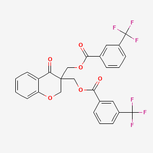 [4-oxo-3-({[3-(trifluoromethyl)benzoyl]oxy}methyl)-3,4-dihydro-2H-chromen-3-yl]methyl 3-(trifluoromethyl)benzenecarboxylate