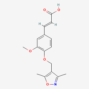 molecular formula C16H17NO5 B2755311 3-{4-[(Dimethyl-1,2-oxazol-4-yl)methoxy]-3-methoxyphenyl}prop-2-enoic acid CAS No. 851903-42-9