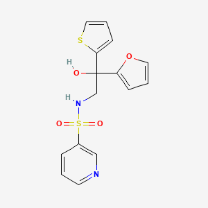 molecular formula C15H14N2O4S2 B2755312 N-(2-(furan-2-yl)-2-hydroxy-2-(thiophen-2-yl)ethyl)pyridine-3-sulfonamide CAS No. 2034264-39-4