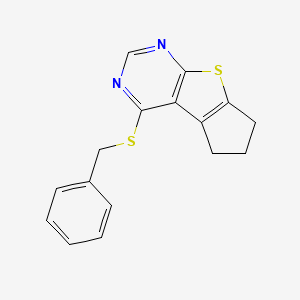 12-(Benzylsulfanyl)-7-thia-9,11-diazatricyclo[6.4.0.0^{2,6}]dodeca-1(12),2(6),8,10-tetraene