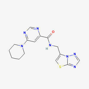 6-(piperidin-1-yl)-N-(thiazolo[3,2-b][1,2,4]triazol-6-ylmethyl)pyrimidine-4-carboxamide