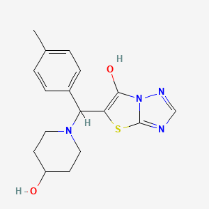 molecular formula C17H20N4O2S B2755332 5-((4-Hydroxypiperidin-1-yl)(p-tolyl)methyl)thiazolo[3,2-b][1,2,4]triazol-6-ol CAS No. 868219-41-4