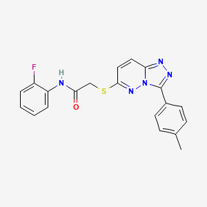 molecular formula C20H16FN5OS B2755334 N-(2-氟苯基)-2-((3-(对甲苯基)-[1,2,4]三唑并[4,3-b]吡啶-6-基)硫)乙酰胺 CAS No. 852375-49-6