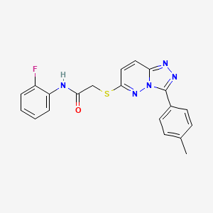 molecular formula C20H16FN5OS B2755334 N-(2-fluorophenyl)-2-((3-(p-tolyl)-[1,2,4]triazolo[4,3-b]pyridazin-6-yl)thio)acetamide CAS No. 852375-49-6