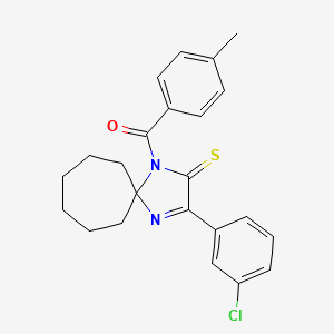 3-(3-Chlorophenyl)-1-(4-methylbenzoyl)-1,4-diazaspiro[4.6]undec-3-ene-2-thione