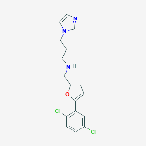 molecular formula C17H17Cl2N3O B275534 N-{[5-(2,5-dichlorophenyl)-2-furyl]methyl}-3-(1H-imidazol-1-yl)propan-1-amine 