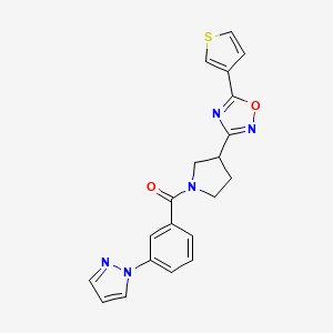 (3-(1H-pyrazol-1-yl)phenyl)(3-(5-(thiophen-3-yl)-1,2,4-oxadiazol-3-yl)pyrrolidin-1-yl)methanone