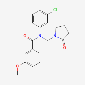 molecular formula C19H19ClN2O3 B2755346 N-(3-chlorophenyl)-3-methoxy-N-[(2-oxopyrrolidin-1-yl)methyl]benzamide CAS No. 852155-40-9