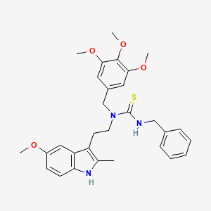 molecular formula C30H35N3O4S B2755347 3-苄基-1-(2-(5-甲氧基-2-甲基-1H-吲哚-3-基)乙基)-1-(3,4,5-三甲氧基苯基)硫脲 CAS No. 850934-49-5