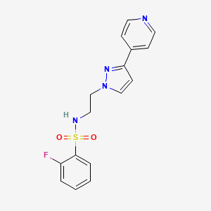 2-fluoro-N-(2-(3-(pyridin-4-yl)-1H-pyrazol-1-yl)ethyl)benzenesulfonamide