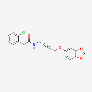 molecular formula C19H16ClNO4 B2755350 N-(4-(benzo[d][1,3]dioxol-5-yloxy)but-2-yn-1-yl)-2-(2-chlorophenyl)acetamide CAS No. 1448053-73-3