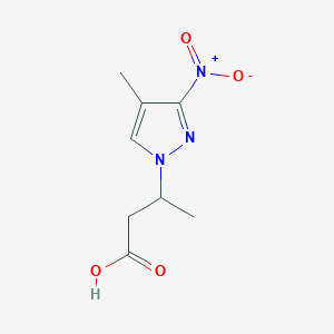 molecular formula C8H11N3O4 B2755356 3-(4-Methyl-3-nitro-1H-pyrazol-1-yl)butanoic acid CAS No. 1342234-30-3