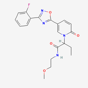2-[5-[3-(2-fluorophenyl)-1,2,4-oxadiazol-5-yl]-2-oxopyridin-1(2H)-yl]-N-(2-methoxyethyl)butanamide