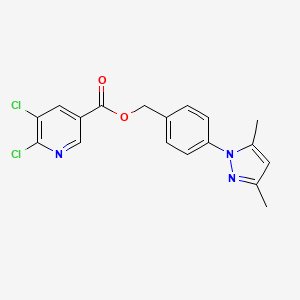 molecular formula C18H15Cl2N3O2 B2755369 [4-(3,5-Dimethylpyrazol-1-yl)phenyl]methyl 5,6-dichloropyridine-3-carboxylate CAS No. 957007-37-3