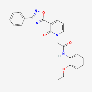molecular formula C23H20N4O4 B2755372 N-(2-ethoxyphenyl)-2-[2-oxo-3-(3-phenyl-1,2,4-oxadiazol-5-yl)pyridin-1(2H)-yl]acetamide CAS No. 1105214-63-8