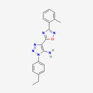 molecular formula C19H18N6O B2755373 1-(4-ethylphenyl)-4-[3-(2-methylphenyl)-1,2,4-oxadiazol-5-yl]-1H-1,2,3-triazol-5-amine CAS No. 892745-32-3