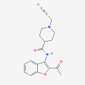 molecular formula C19H20N2O3 B2755377 N-(2-Acetyl-1-benzofuran-3-yl)-1-prop-2-ynylpiperidine-4-carboxamide CAS No. 1645413-99-5