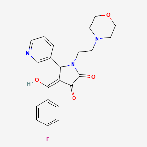 molecular formula C22H22FN3O4 B2755385 4-(4-fluorobenzoyl)-3-hydroxy-1-(2-morpholinoethyl)-5-(pyridin-3-yl)-1H-pyrrol-2(5H)-one CAS No. 378771-71-2