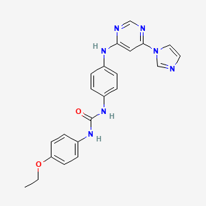 molecular formula C22H21N7O2 B2755387 1-(4-((6-(1H-imidazol-1-yl)pyrimidin-4-yl)amino)phenyl)-3-(4-ethoxyphenyl)urea CAS No. 1207018-70-9