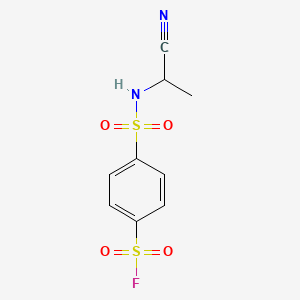 molecular formula C9H9FN2O4S2 B2755388 4-[(1-Cyanoethyl)sulfamoyl]benzene-1-sulfonyl fluoride CAS No. 2094752-40-4