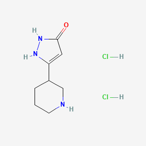 5-Piperidin-3-yl-1,2-dihydropyrazol-3-one;dihydrochloride