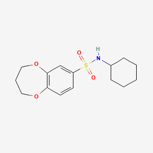 molecular formula C15H21NO4S B2755393 N-cyclohexyl-3,4-dihydro-2H-1,5-benzodioxepine-7-sulfonamide CAS No. 879182-39-5
