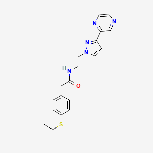2-(4-(isopropylthio)phenyl)-N-(2-(3-(pyrazin-2-yl)-1H-pyrazol-1-yl)ethyl)acetamide