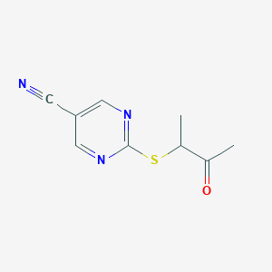 2-((1-Methyl-2-oxopropyl)sulfanyl)-5-pyrimidinecarbonitrile