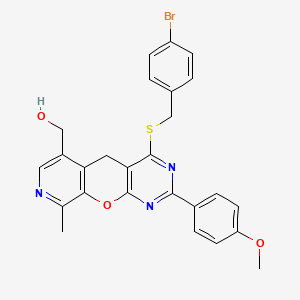 [4-[(4-bromobenzyl)thio]-2-(4-methoxyphenyl)-9-methyl-5H-pyrido[4',3':5,6]pyrano[2,3-d]pyrimidin-6-yl]methanol