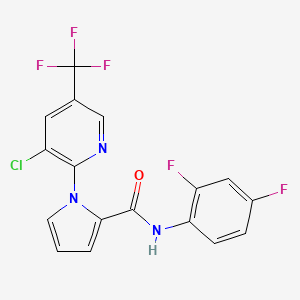 molecular formula C17H9ClF5N3O B2755411 1-[3-chloro-5-(trifluoromethyl)-2-pyridinyl]-N-(2,4-difluorophenyl)-1H-pyrrole-2-carboxamide CAS No. 338956-55-1