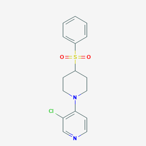 molecular formula C16H17ClN2O2S B2755416 4-[4-(Benzenesulfonyl)piperidin-1-yl]-3-chloropyridine CAS No. 2380078-29-3