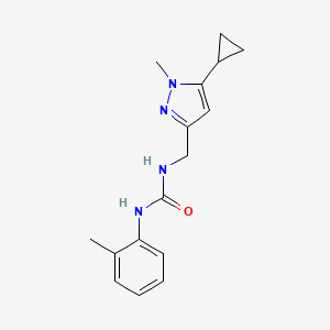 molecular formula C16H20N4O B2755432 1-((5-环丙基-1-甲基-1H-吡唑-3-基)甲基)-3-(邻甲苯基)脲 CAS No. 1448057-75-7