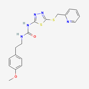 molecular formula C18H19N5O2S2 B2755442 1-(4-Methoxyphenethyl)-3-(5-((pyridin-2-ylmethyl)thio)-1,3,4-thiadiazol-2-yl)urea CAS No. 1172815-74-5