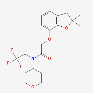 molecular formula C19H24F3NO4 B2755450 2-((2,2-dimethyl-2,3-dihydrobenzofuran-7-yl)oxy)-N-(tetrahydro-2H-pyran-4-yl)-N-(2,2,2-trifluoroethyl)acetamide CAS No. 1798485-66-1